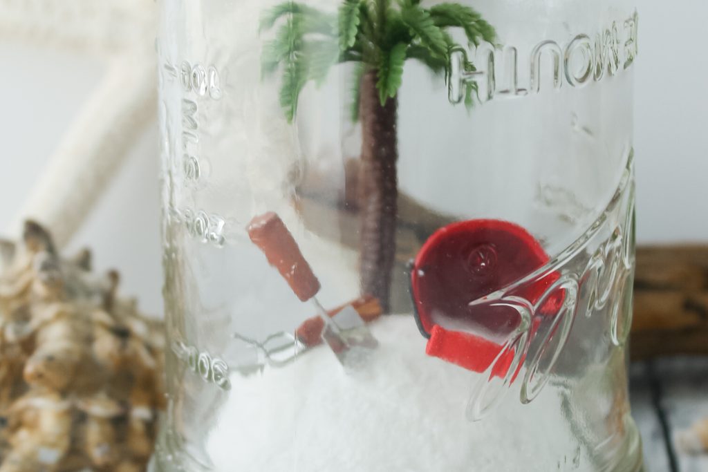 palm tree with shovel and bucket